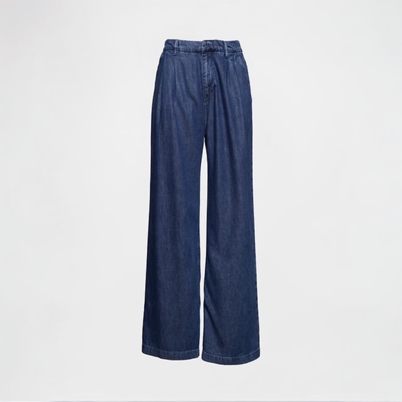 GAP 365 High Rise UltraSoft Denim Pleated Trousers NWT Size 10 - Picture 7 of 11